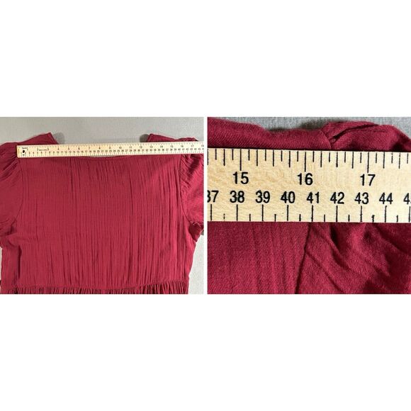 April Cornell Dress M Burgundy Cotton Maxi Floral Cottagecore Prairie Boho Y2K - Picture 4 of 9